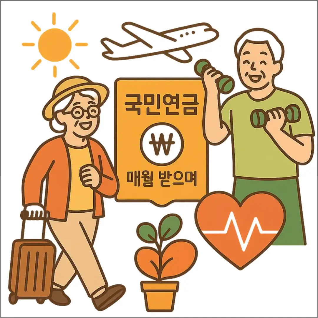 국민연금 수령 나이에 연금 받으며 여행, 운동으로 건강하고 행복한 노후생활
