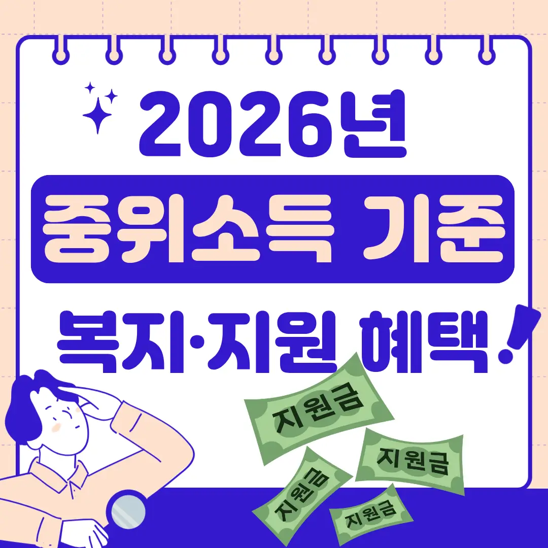 2026년 중위소득 기준 복지 지원 혜택