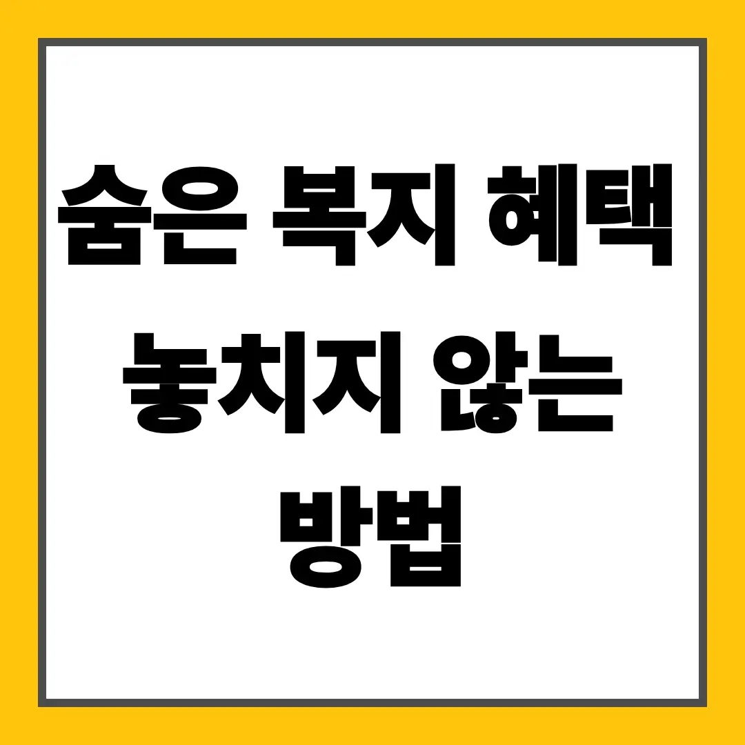 지자체별 숨은 복지 혜택 놓치지 않는 방법